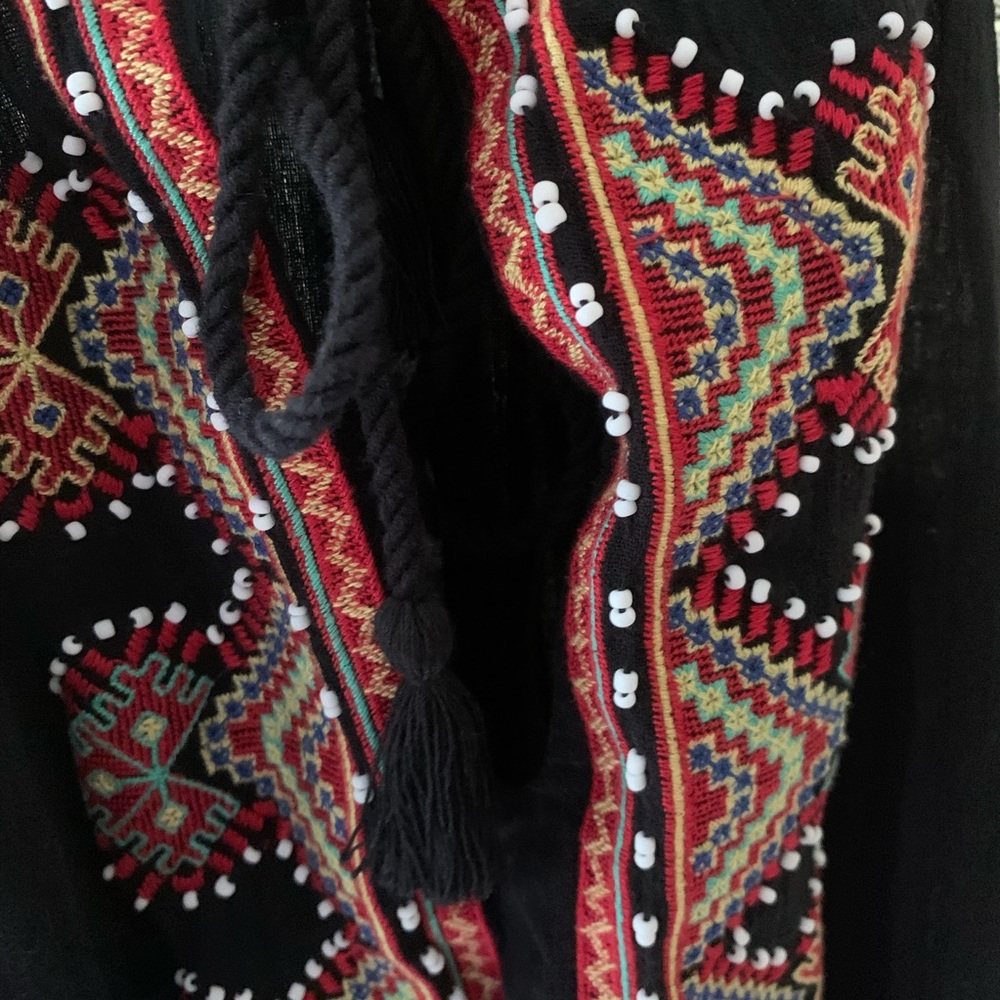 Madewell embroidered maxi black slit dress SZ Xs 2 - Picture 12 of 14